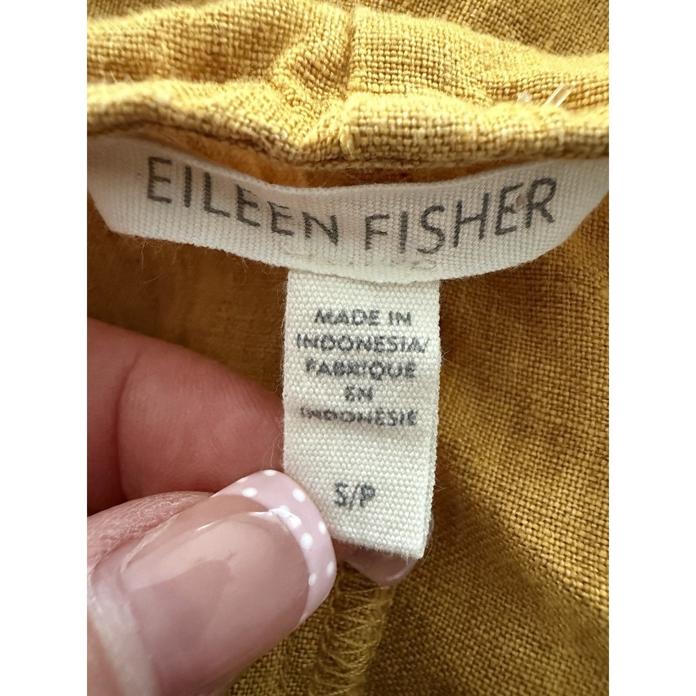 Eileen Fisher Organic Linen Square Top Mustard Yelllow Women's Size Small - Picture 9 of 10